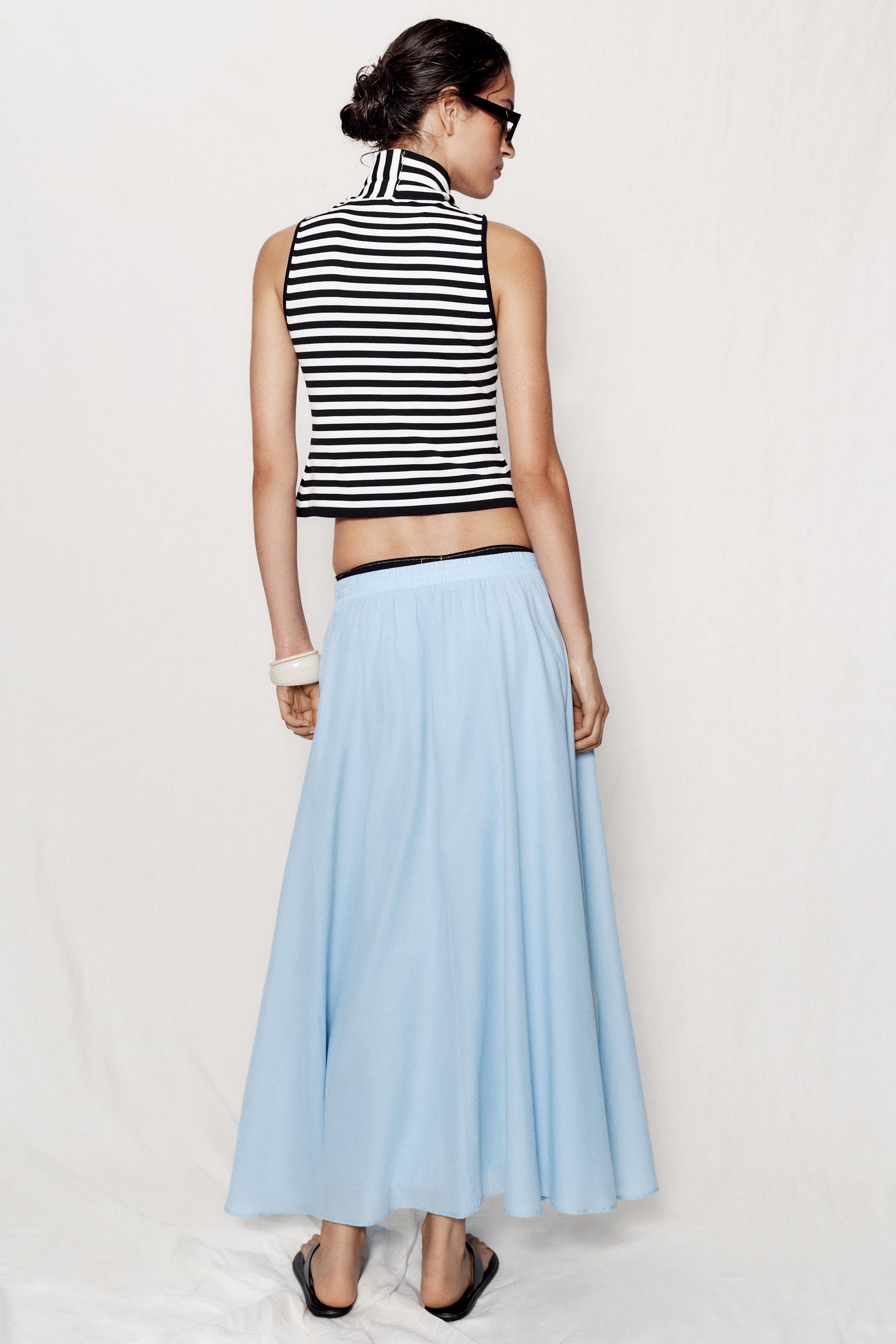 STRIPED KNIT TIE TOP